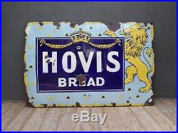 Very Rare Large Early Antique Vintage Hovis Enamel Advertising Sign