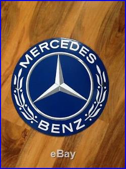 Very Rare Large Vintage Mercedes Benz Dealership Show Room Metal Enamel Sign