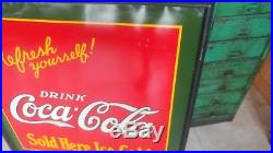 Very Rare Vintage Dated 1927 Drink Coca Cola Sold Here Ice Cold 29 Tin Sign