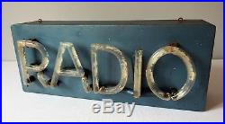 Very rare vintage neon radio sign original 30's GRAND