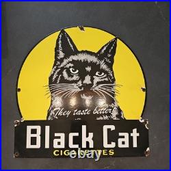 Vintage 12? Black Cat Cigarettes Porcelain Sign