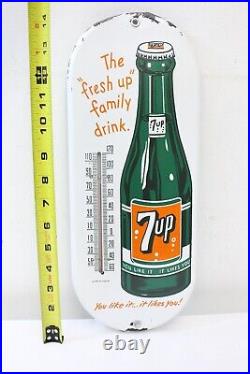 Vintage 14 Porcelain 7 UP Soda Thermometer Sign 7 Up Advertising