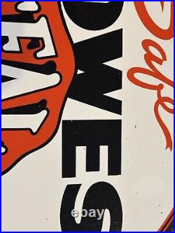 Vintage 16 Bowes Seal Fast Tire Service Gas Oil Metal Advertising Sign