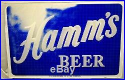 Vintage 19 X 13 1940s ORIGINAL Reverse Painted Glass Hamms Beer Advertising Sign