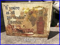 Vintage 1910s Metal Bludwine Sign Starting at $250 Prohibition Era Soft Drink
