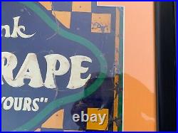 Vintage 1920's MI-Grape Soda Pop Embossed Tin Advertising Sign