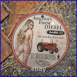 Vintage 1924 Case 500 Diesel Porcelain Gas Oil 4.5 Sign