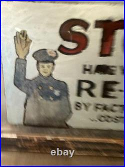 Vintage 1930's Glass Sign Shoe Repair