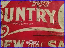 Vintage 1930's Goetz Country Club Beer Bar Gas Oil 30 Embossed Metal Sign
