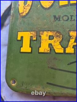 Vintage 1930's John Deere Tractors Porcelain Sign Farm Equipment 11×12