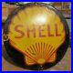 Vintage-1930-s-Old-Antique-Very-Rare-Shell-Oil-Stand-Porcelain-Enamel-Sign-Board-01-dc