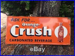 Vintage 1930's Orange Crush Soda Embossed Metal Sign B-769 Rare Advertising NICE
