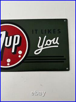 Vintage 1930's Porcelain Metal 7up Sign