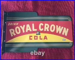 Vintage 1931 Royal Crown Cola Flanged 2 Sided 141/4 X 81/2 Inch Porcelain Sign