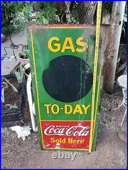 Vintage 1932 Robertson Drink Coca-Cola Sold Here Gas To-day Advertising Sign