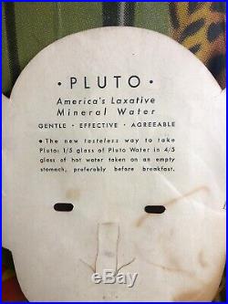Vintage 1933 Pluto Water Advertising Mask Sign Devil Freakshow Indiana
