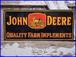 Vintage 1934 John Deere Porcelain Sign Gas Oil Farm Tractor Machine Equipment