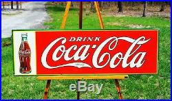 Vintage 1935 Coca Cola Soda Xmas 1923 Bottle Embossed Sign Unfindable Nmint