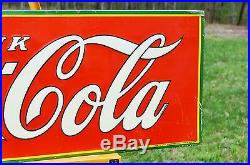 Vintage 1935 Coca Cola Soda Xmas 1923 Bottle Embossed Sign Unfindable Nmint
