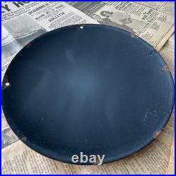 Vintage 1936 Indian Gasoline 12 Inch Convex Porcelain Enamel Sign