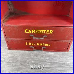 Vintage 1940's Carter Carbureter Parts Chevrolet Ford 22 Metal Cabinet Sign