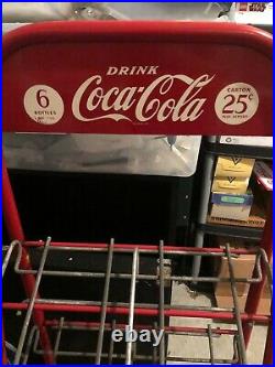 Vintage 1940's Coke Coca Cola 5 ft bottle rack display soda Drug store Metal