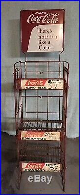 Vintage 1940s Coca Cola Wire Display Rack Coke Sign Advertising Rare Style