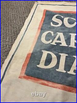 Vintage 1940s Sun Diagnostics Engine Tune-Up Advertising Cloth Banner Sign