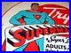 Vintage-1941-Superman-Bread-11-3-4-Porcelain-Metal-Comic-Book-Gasoline-Oil-Sign-01-ria