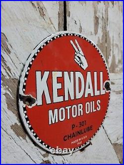 Vintage 1942 Kendall Porcelain Sign Chainlube Automobile Motor Oil Petroliana 6