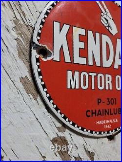 Vintage 1942 Kendall Porcelain Sign Chainlube Automobile Motor Oil Petroliana 6