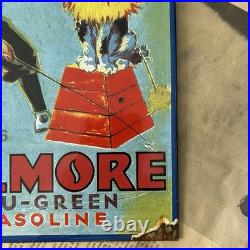 Vintage 1946 Gilmore Blu-green Gasoline 8x12 Inches Porcelain Enamel Sign