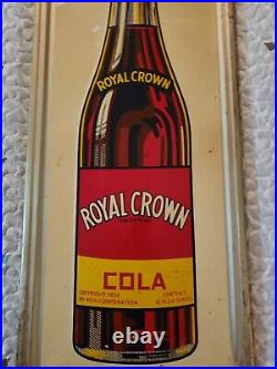 Vintage 1947 Royal Crown Soda Embossed Advertising Sign 36x16