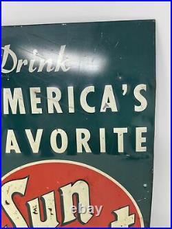 Vintage 1947 Sun Spot Orange Soda Pop 15 Embossed Metal Sign