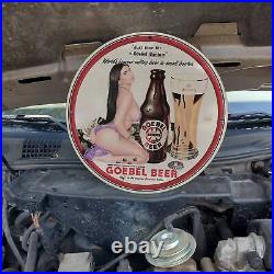 Vintage 1948 Goebel Bantam Beer Brewing Company Porcelain Gas & Oil Pump Sign
