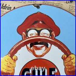 Vintage 1948 Gulf Fuel Oil Dealer Gasoline 12 Inch Porcelain Enamel Sign
