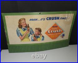 Vintage 1948 Orange Crush Cardboard Advertising Sign Crushy Store Display RARE Vintage 1948 Orange Crush Cardboard Advertising Sign Crushy Store Display RARE