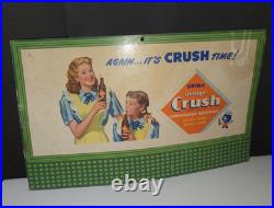 Vintage 1948 Orange Crush Cardboard Advertising Sign Crushy Store Display RARE Vintage 1948 Orange Crush Cardboard Advertising Sign Crushy Store Display RARE