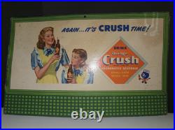 Vintage 1948 Orange Crush Cardboard Advertising Sign Crushy Store Display RARE Vintage 1948 Orange Crush Cardboard Advertising Sign Crushy Store Display RARE