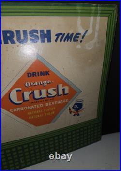 Vintage 1948 Orange Crush Cardboard Advertising Sign Crushy Store Display RARE Vintage 1948 Orange Crush Cardboard Advertising Sign Crushy Store Display RARE