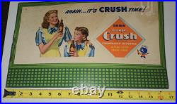 Vintage 1948 Orange Crush Cardboard Advertising Sign Crushy Store Display RARE Vintage 1948 Orange Crush Cardboard Advertising Sign Crushy Store Display RARE