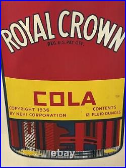 Vintage 1948 Royal Crown Cola Bottle Metal Sign 36 x 16 Advertising Sign