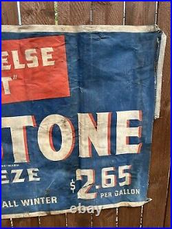 Vintage 1950-60s Original Eveready Prestone Anti-Freeze Cloth Banner, BARN FIND
