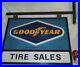 Vintage-1950-Goodyear-Tire-Sales-Hanging-Dealership-Metal-Dbl-Sign-Oil-Gas-Art-01-ibz