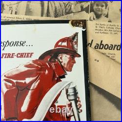 Vintage 1950 Texaco Fire Chief Gasoline Dealer 8x12 Inches Porcelain Enamel Sign