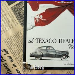 Vintage 1950 Texaco Fire Chief Gasoline Dealer 8x12 Inches Porcelain Enamel Sign