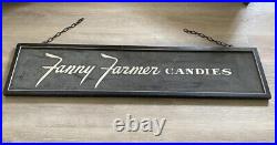 Vintage 1950's Fanny Farmer Candies Smalt Wood Advertising Sign
