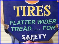 Vintage 1950's Gulf Tires Porcelain Sign 12 X 12