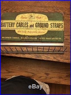 Vintage 1950's John Deere Farm Tractor Battery Cable Gas Oil 22 Metal Sign