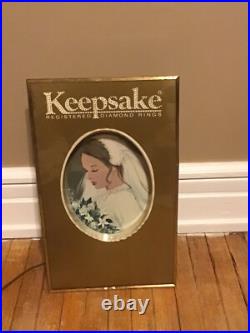 Vintage 1950's Keepsake Diamonds Advertising Sign Working RARE
